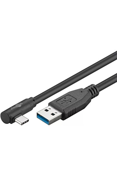 goobay USB TYPE C male to USB A 3.0 male cable 90 degree angle 1m 15W 5Gbps
