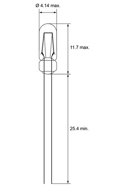 goobay T1¼ mini incandescent neon bulb 14V 40mA 0.56W 2700K 11.7x4.14 mm with 25.4 mm wires 9419