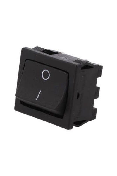 GBC Intrerupator buton comutator 6A-250V ON-OFF cu retinere IP20 22x20mm negr...