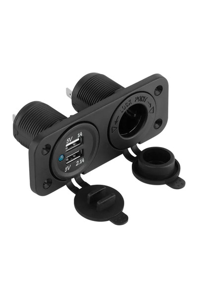 Peiying Υποδοχή στερέωσης αυτοκινήτου σε πάνελ φόρτισης 2x USB 3.1A(2A+1A) +1...