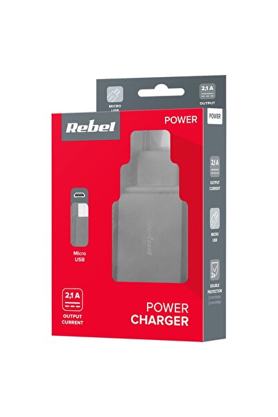 Rebel Incarcator retea cu micro USB 2100mAh negru RB-6311