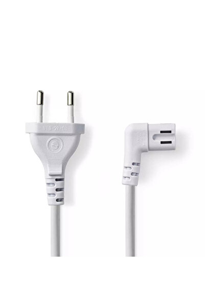 Nedis Power cable Euro male - 2 Pin IEC-320-C7 angled 3m white
