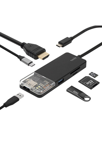 Home by Somogyi Docking station USB-C HUB 6in1 HDMI /microSD /USB /USB C PD 100W Home USBHUB6
