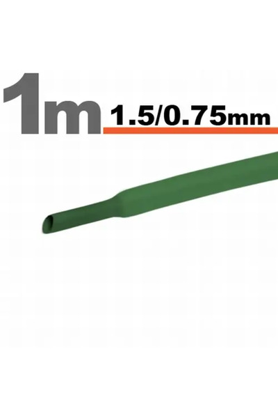 OEM Πράσινος θερμοσυστελλόμενος σωλήνας 1,5 /0,75 mm μήκους 1m