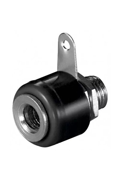 goobay Mufa banana mama negru 4mm cu surub pe panou