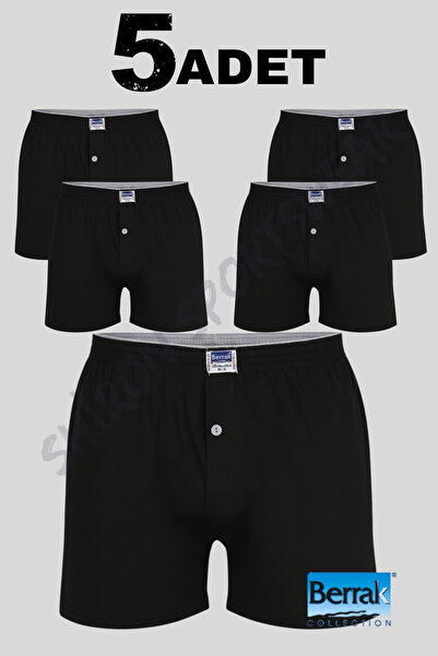 Shiron Sportswear&Company Erkek Boxer Penye 5'li Paket %100 Pamuk - Berrak 1099