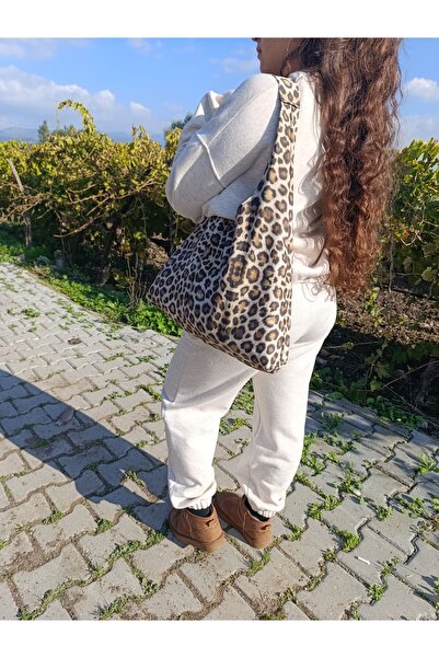 ÖZLEM HANDMADE Water Repellent Leopard Print Hobo Handbag