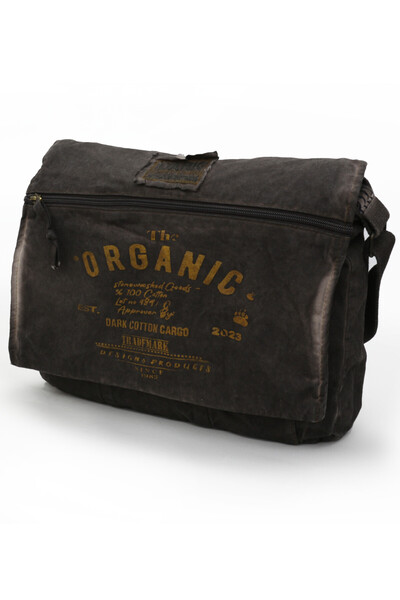 DARK COTTON 8128 Geantă casual din pânză, maro închis, pentru laptop de 15,6 ...