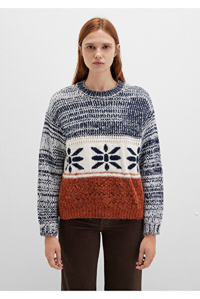 Mavi Snowflake Detailed Color Block Sweater Loose Fit / Relaxed Fit 1710803-89101