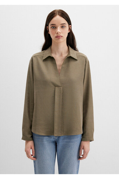 Mavi Khaki Tencel Blend Blouse 1211423-87538