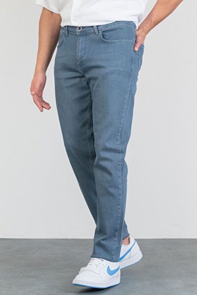 HALAT'S Erkek ELVIS Mavi Slim Fit Likralı Jean Kot Pantolon HALATS-DE-SLİM