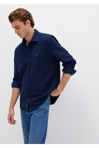 Mavi M Logo Embroidered Navy Blue Knitted Shirt Regular Fit / Regular Cut 0211789-70497