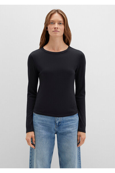 Mavi Long Sleeve Black Basic T-Shirt Fitted / Bodycon Cut 1613619-900