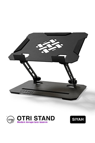 Otri Tüm Modellerle Uyumlu Katlanabilir Siyah Metal laptop/MacBook/Telefon/Ta...