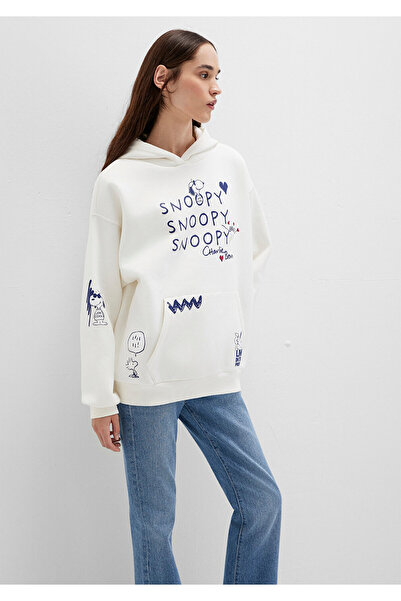 Mavi Snoopy Printed Ecru Sweatshirt 1S10470-80194