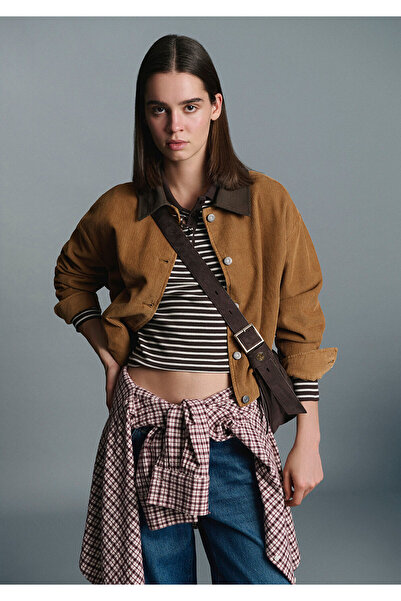 Mavi Brown Short Velvet Jacket Oversized / Wide Cut 1110842-70381