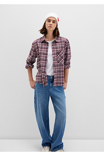 Mavi Burgundy Plaid Shirt Loose Fit / Relaxed Fit 1211301-90949