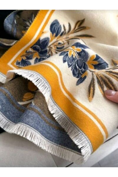 lamsat fn Luxury Faux Cashmere Floral & Botanical Scarf — Warm Stylish Neck Scarf for Women (Autumn/Winter)