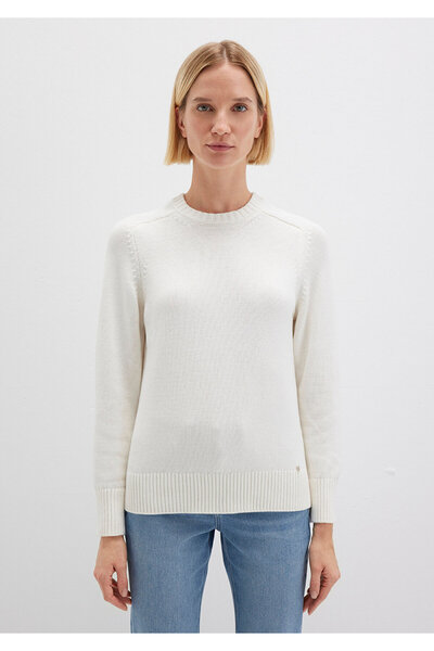 Mavi Silk Blend Crew Neck Ecru Sweater Regular Fit / Regular Cut 1710726-70057