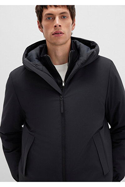 Mavi Hooded Black Coat Loose Fit / Relaxed Fit 0110617-71379