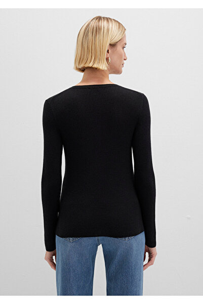 Mavi Wool Blend Button Detail Anthracite Sweater Fitted / Bodycon Cut 1710730-80023