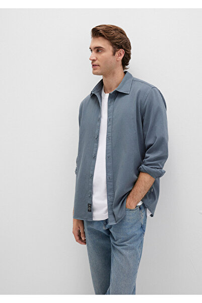 Mavi Linen Blend Gray Shirt Regular Fit / Regular Cut 0211641-80889