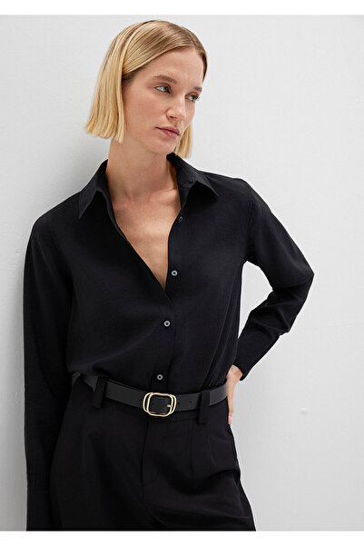 Mavi Tencel Tm Lyocell Blend Black Shirt Regular Fit / Standard Cut 1211374-900