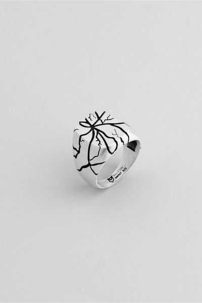 So CHIC... Özel Tasarım 18 Ayar Beyaz Altın Kaplama Gümüş Erkek Yüzük