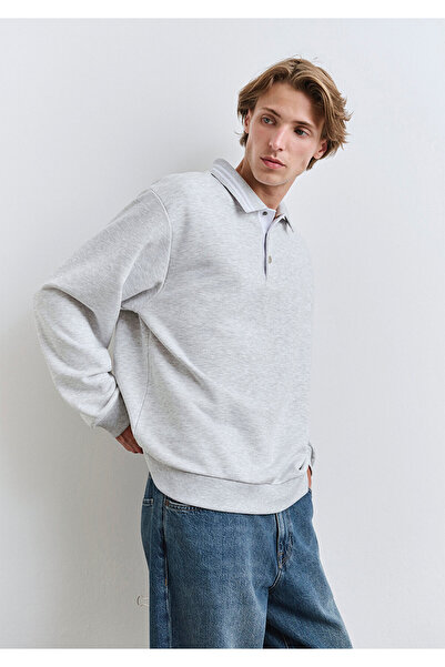 Mavi Polo Neck Gray Sweatshirt 0S10390-82498