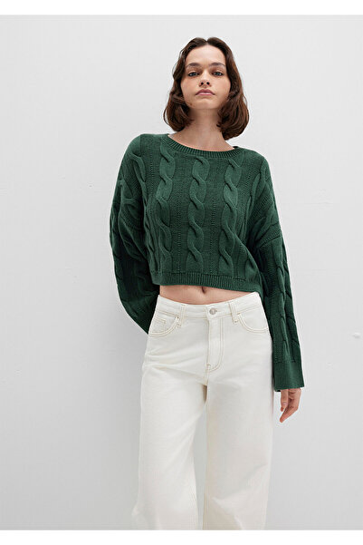 Mavi Crew Neck Green Sweater Crop / Short Cut 1710477-71894