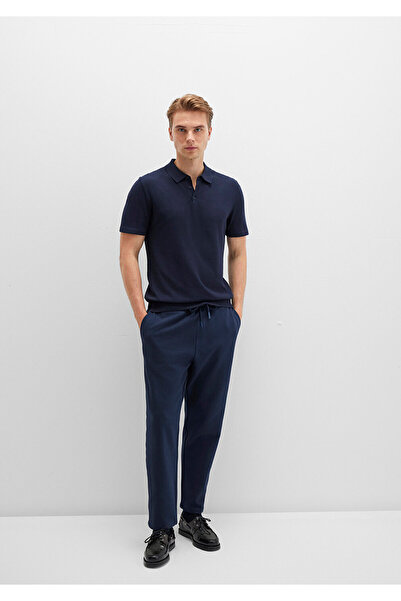 Mavi Navy Blue Knitted Interlock Trousers 0010521-70490