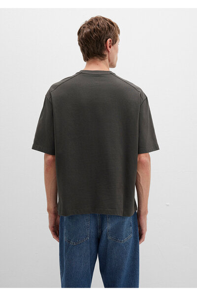 Mavi Crew Neck Mvjns Embroidered Anthracite Basic T-Shirt Boxy Fit 0612909-70090