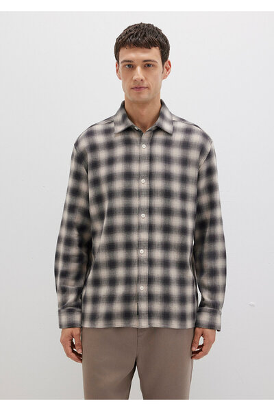 Mavi Checkered Gray Shirt Loose Fit / Loose Relaxed Fit 0211646-90858