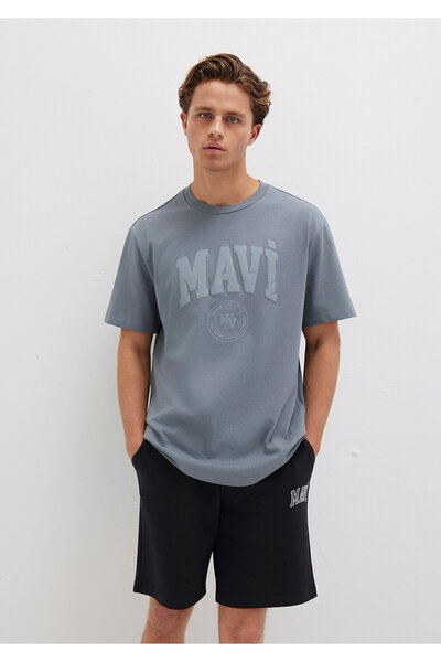 Mavi Logo Printed Gray T-Shirt Loose Fit / Relaxed Fit 0612897-80889