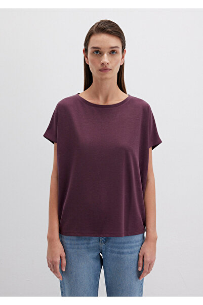 Mavi Lux Touch Tencel Tm Modal Burgundy Basic T-Shirt Loose Fit / Relaxed Fit 167245-70421