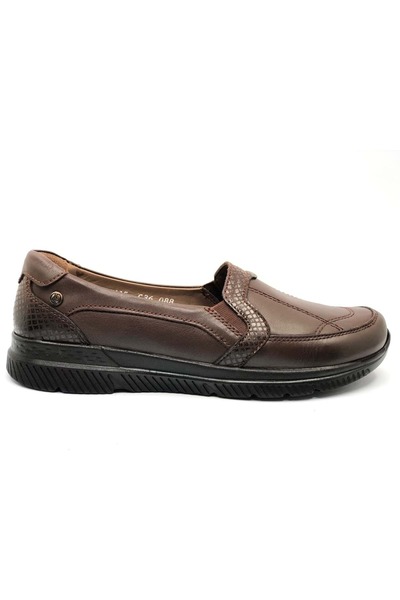 Forelli Dilmen Genuine Leather Orthopedic Comfort Women's Casual Shoes Taba