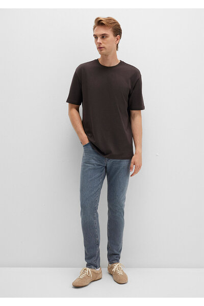 Mavi Crew Neck Brown Basic T-Shirt Loose Fit / Loose Relaxed Fit 0611596-70219