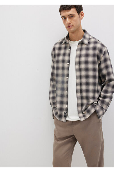 Mavi Checkered Gray Shirt Loose Fit / Loose Relaxed Fit 0211646-90858