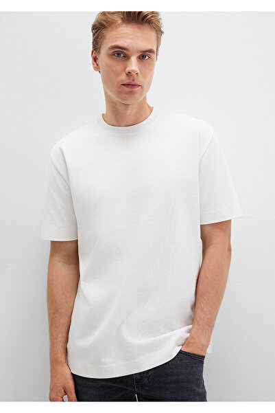 Mavi Crew Neck Ecru Basic T-Shirt Loose Fit / Loose Casual Cut 0612864-70057