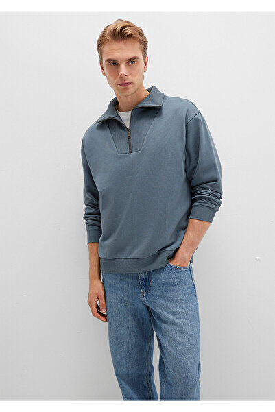 Mavi Half Zip Polo Neck Green Sweatshirt 0S10368-80889