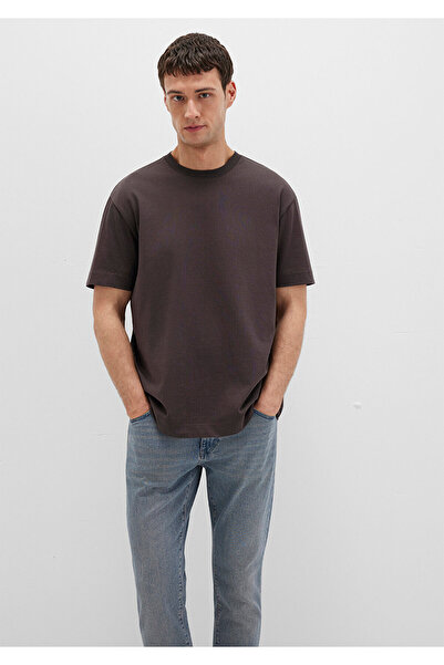 Mavi Μπλουζάκι με λαιμόκοψη καφέ Basic Loose Fit / Χαλαρή Άνετη Κοπή 0612864-70219