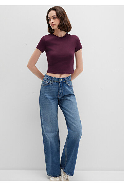 Mavi Burgundy Basic Crop T-Shirt Crop / Short Cut 1600814-70434