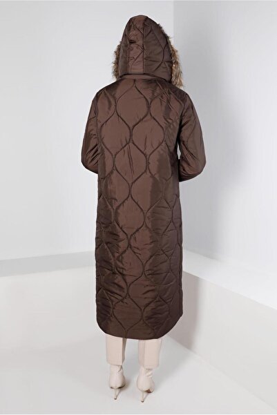 Alvina Plus Size Puffer Coat with Fur Hood 90333