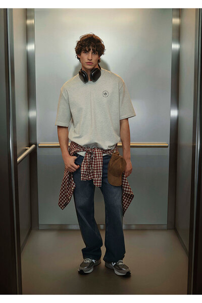 Mavi Mv Printed Gray T-Shirt Relaxed Fit / Relaxed Cut 0612846-82498