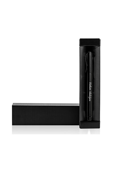 Yaprak Hediyelik Yılbaşı Hediyesi Kişiye Özel İsim Baskılı Karton Kutulu Metal Kalem