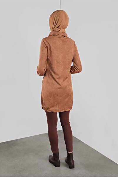 Alvina Lace-Up Velvet Tunic with Ankle Neck 41226