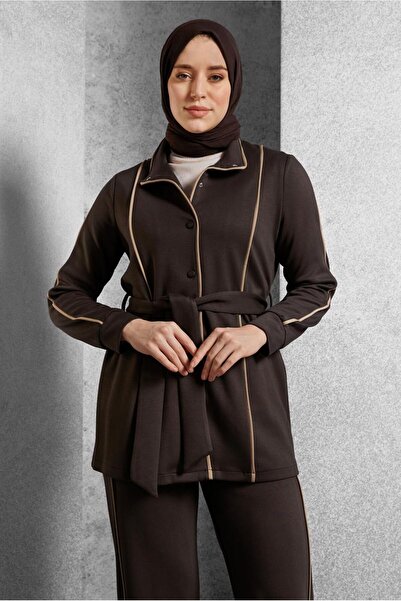 Alvina 45262 Model Belted Pants Tracksuit Set