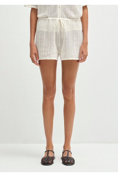 Mavi Textured Ecru Shorts 1410223-70057