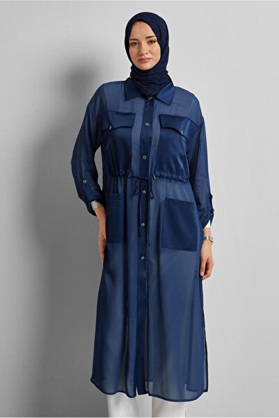 Alvina Satin Detail Chiffon Tunic 44498