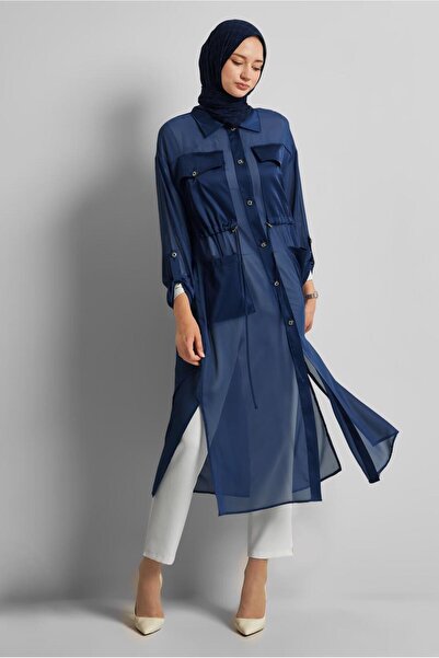 Alvina Satin Detail Chiffon Tunic 44498